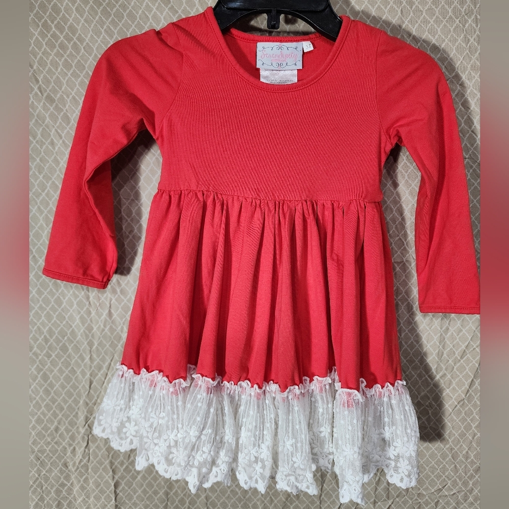 Vintage Serendipity Clothing Co. Girl's Christmas Red Dress 3T